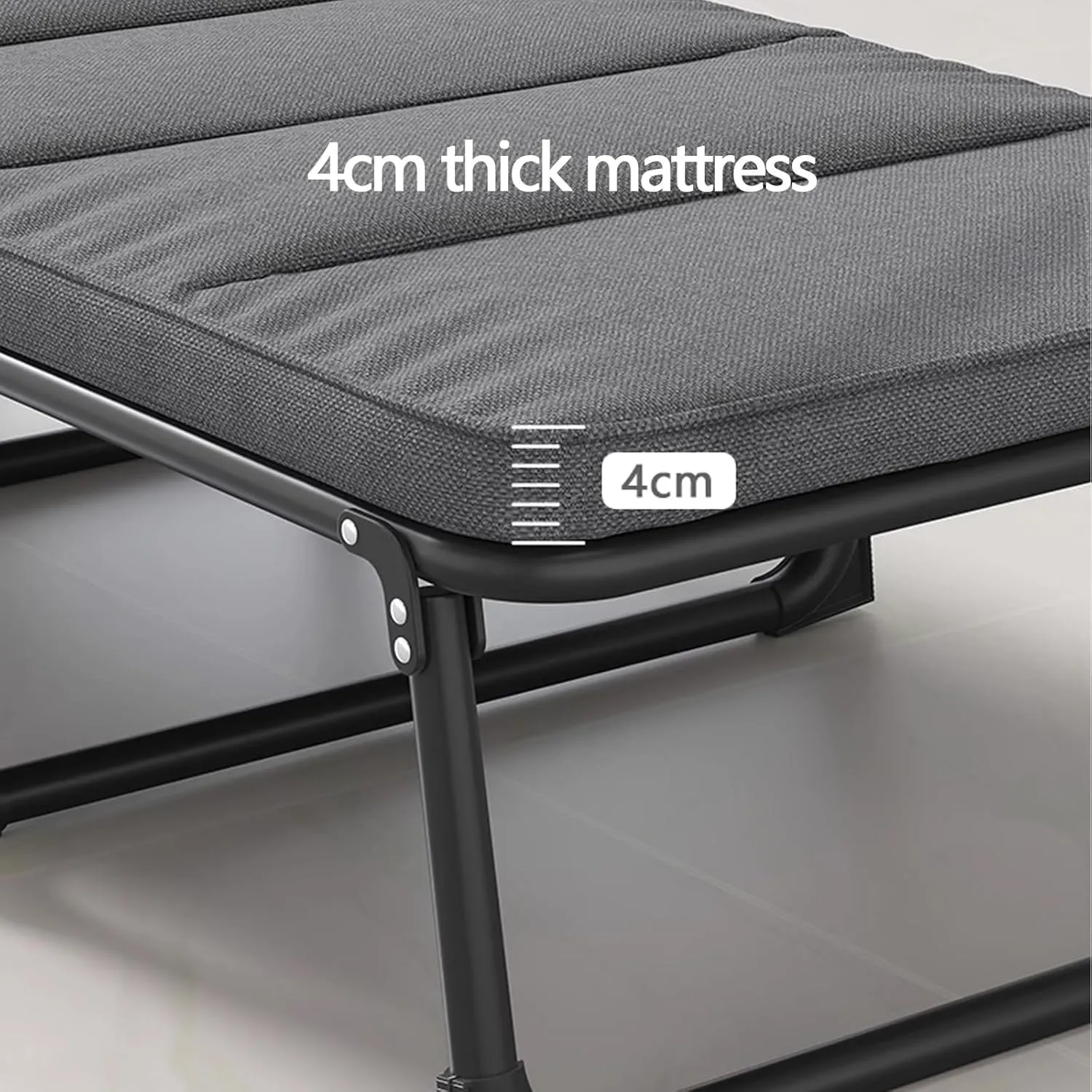 Portable Camping Cots 4 Levels Adjustment Backrest Camping Cots for Adults with 4cm Mattress Load 661 Lbs Cots for Camping
