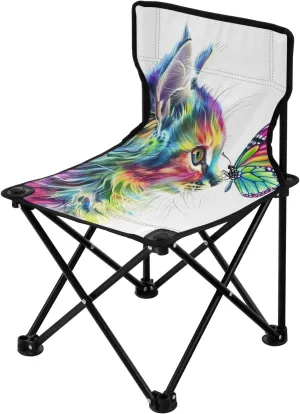 Portable Camping Folding Chairs Foldable Chair Small Cat Butterfly Lightweight Backpacking Outdoor Outside Fishing
