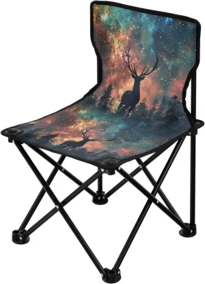 Portable Camping Folding Chairs Foldable Chair Small Deer Galaxy Lightweight Backpacking Outdoor Outside Fishing