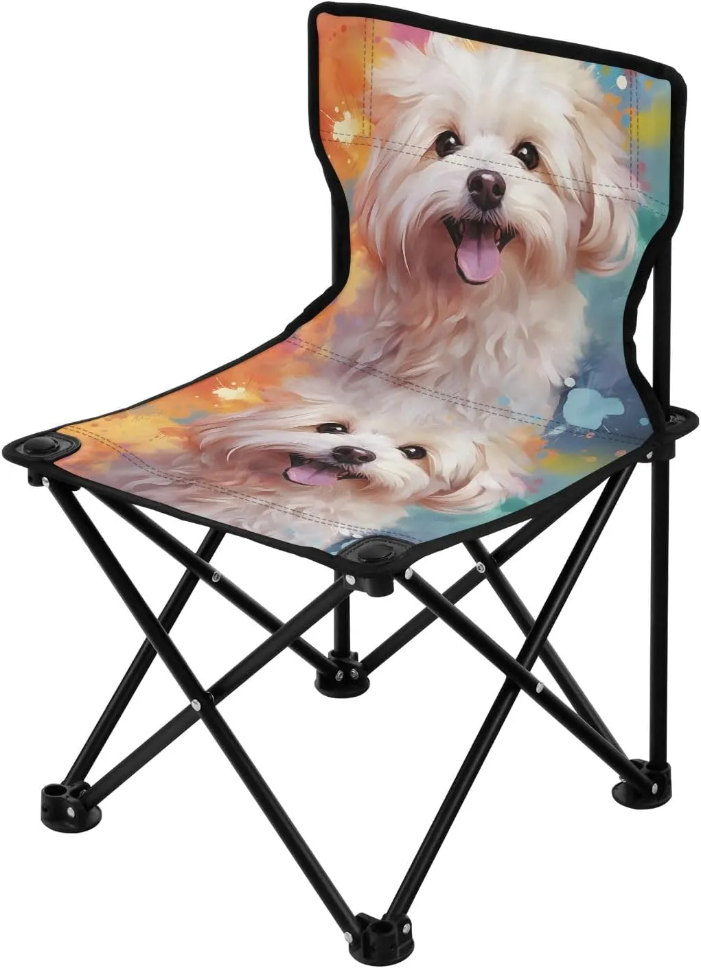 Portable Camping Folding Chairs Foldable Chair Small Dog Maltese Lightweight Backpacking Outdoor Outside Fishing