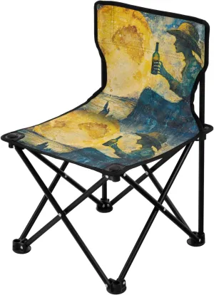 Portable Camping Folding Chairs Foldable Chair Small Drinking Character Lightweight Backpacking Outdoor Outside Fishing