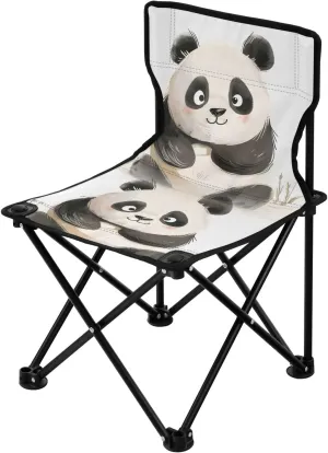 Portable Camping Folding Chairs Foldable Chair Small Kawaii Panda Lightweight Backpacking Outdoor Outside Fishing