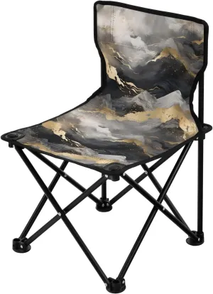 Portable Camping Folding Chairs Foldable Chair Small Marble Gold Gray Lightweight Backpacking Outdoor Outside Fishing