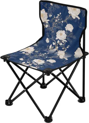 Portable Camping Folding Chairs Foldable Chair Small Peony Navy Lightweight Backpacking Outdoor Outside Fishing