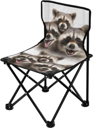 Portable Camping Folding Chairs Foldable Chair Small Raccoons Lightweight Backpacking Outdoor Outside Fishing