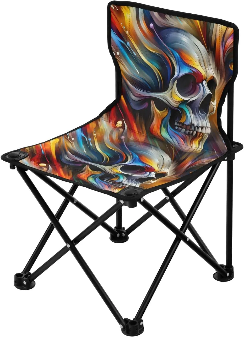 Portable Camping Folding Chairs Foldable Chair Small Skull Head Lightweight Backpacking Outdoor Outside Fishing