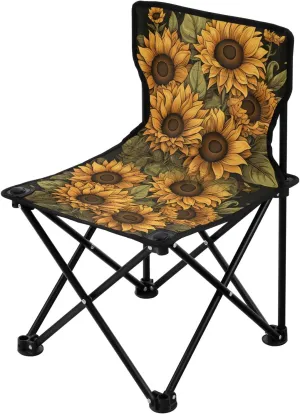 Portable Camping Folding Chairs Foldable Chair Small Sunflower 4 Lightweight Backpacking Outdoor Outside Fishing