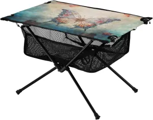 Portable Camping Table Butterfly Print Outdoor Foldable Camp Tables for Outside, Camping, Hiking, Tailgating