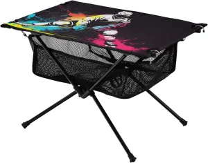 Portable Camping Table Colorful Hockey Player Outdoor Foldable Camp Tables for Outside, Camping, Hiking, Tailgating