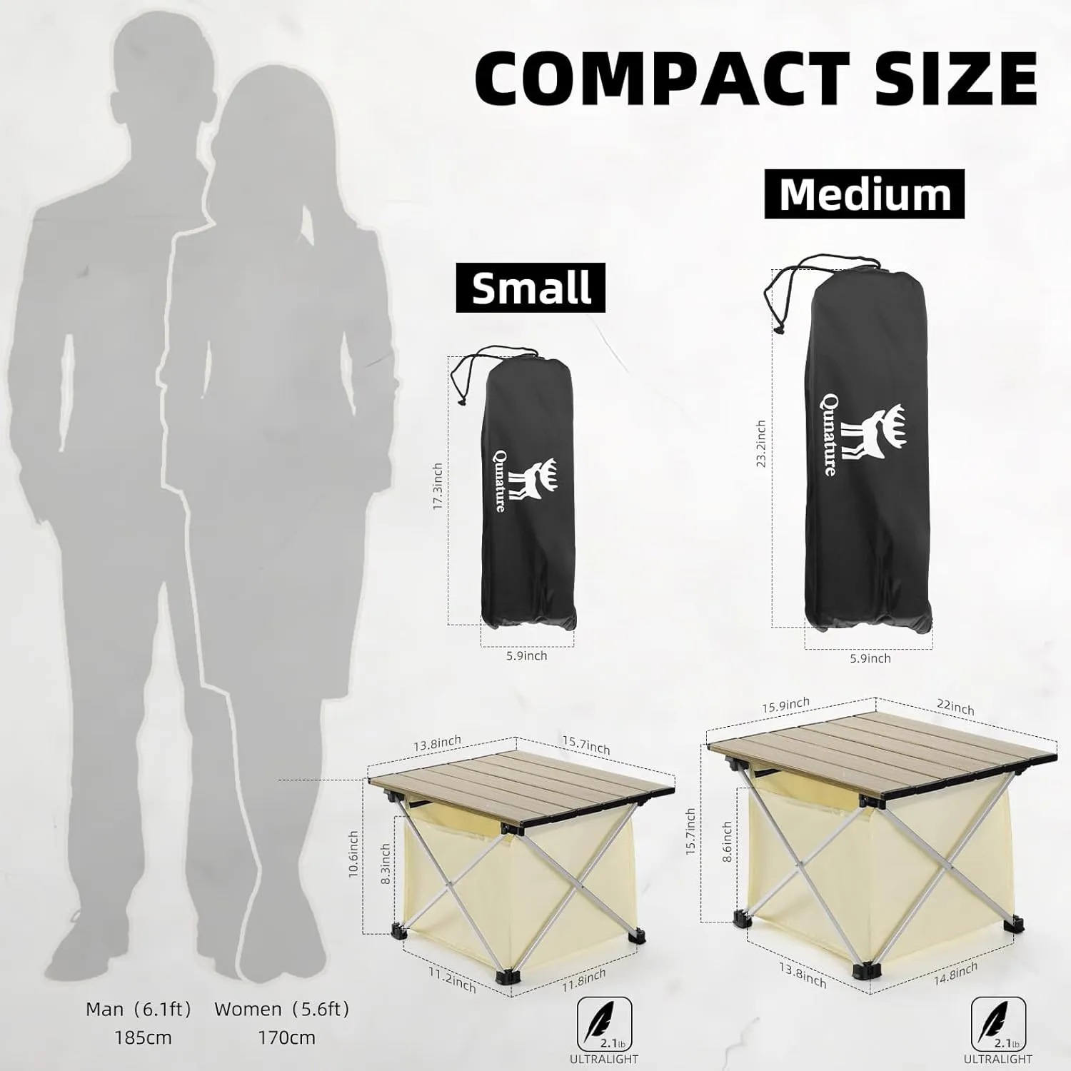 Portable Camping Table Folding Beach Table Ultralight Aluminum Camp Table with Storage Bag for Beach Hiking Backpacking Fishing Picnic