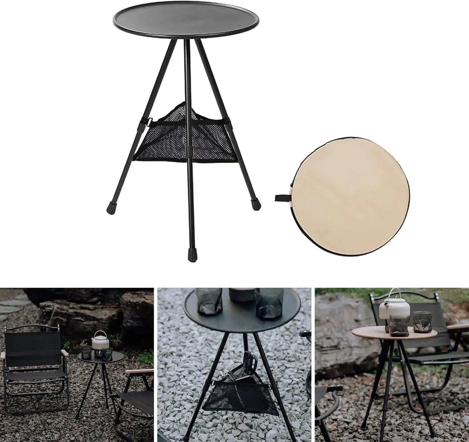 Portable Camping Table Travelling Outdoor Foldable Desk Round Table Aluminum Alloy Furniture Lightweight Backyard Table