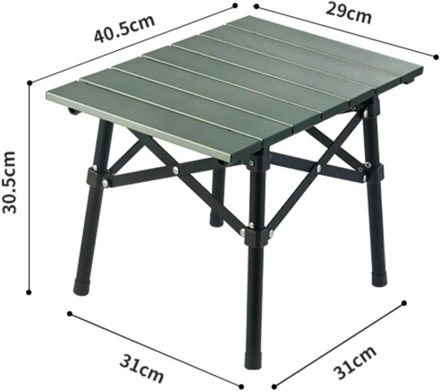 Portable Camping Table, Ultralight Aluminum Folding Beach Table Camp for Camping Hiking Outdoor Picnic,Pine Frost Green