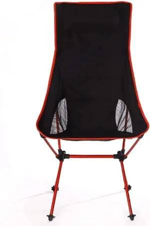 Portable Chairs Garden Folding Seater Ultralight Portable Camping Chair Outdoor High Back Recliner for Beach Hiking Fishing (Color : Red)