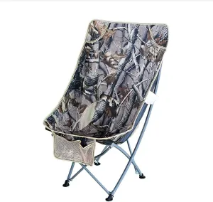 Portable Chairs Portable Camping Chairs Outdoor Folding Fishing Chair Sandy Beach Moon Recliner for Activities BBQ Picnic Beach Park 0626 (Color : Brown)