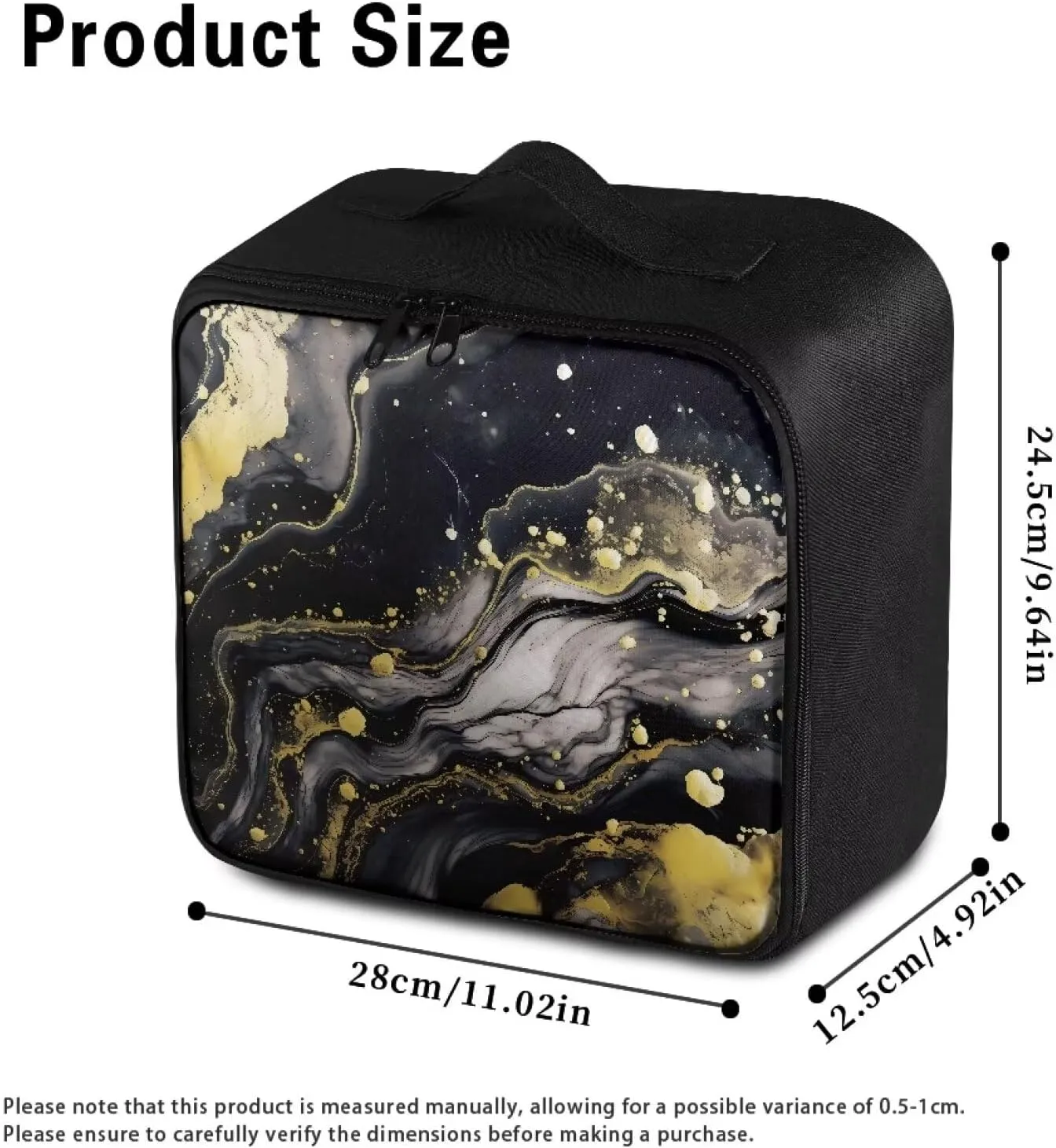 Portable Empty First Aid Bag Kit Black Marble Empty Emergency Trauma Kit Organizer Bag Medical Storage Bag Survival Pouch Bag for Camping Hiking Home Travel First Aid Pouch