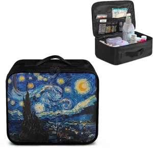 Portable Empty First Aid Kit Bag Starry Sky Painting Medical Storage Bag Medicine Organizer Emergency Survival Pouch Bag College Medical Kit for Dormfor Home Office Car Outdoor