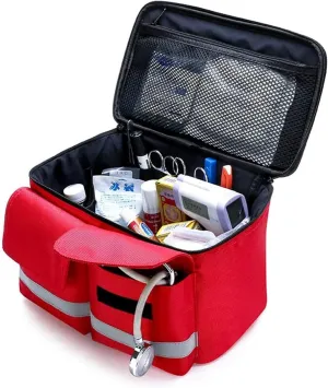 Portable First Aid Bag, High Capacity Family Medicine Kit, Waterproof Travel First Aid Kit with Detachable Shoulder Strap(White)