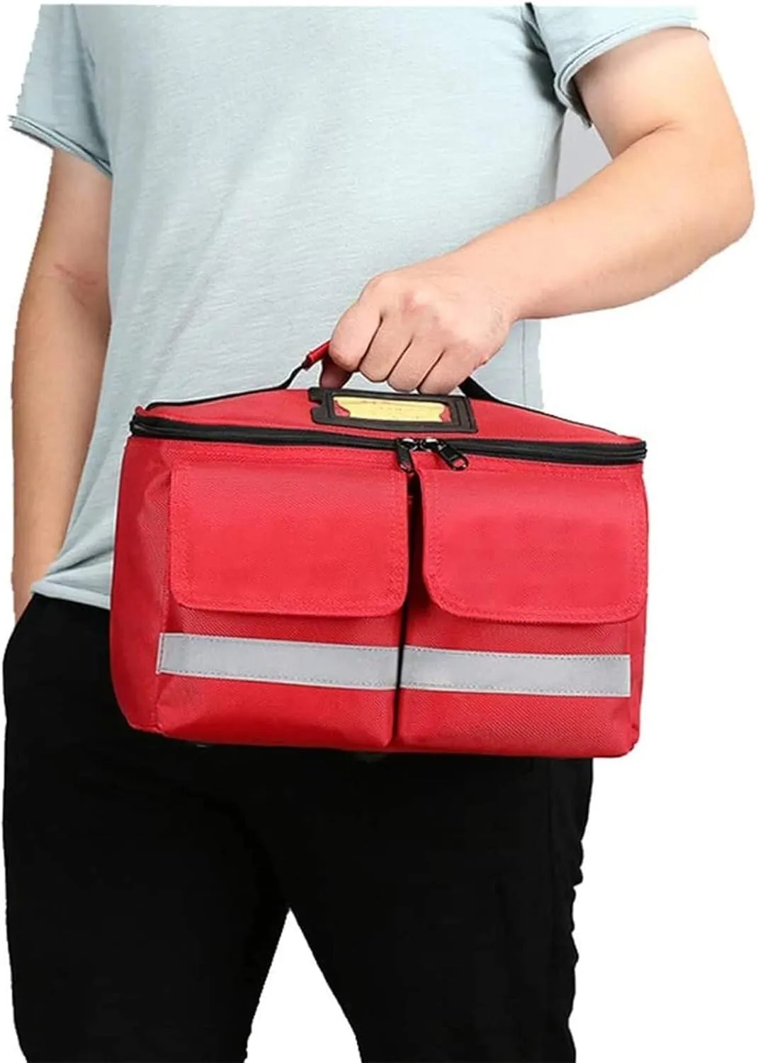 Portable First Aid Bag, High Capacity Family Medicine Kit, Waterproof Travel First Aid Kit with Detachable Shoulder Strap(White)