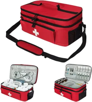 Portable First Aid Kit Bag, Compact Travel Medicine Pouch, Medical Storage Organizer for Home, Car, Office and Outdoors