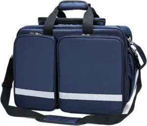 Portable First Aid Kit Bag, Waterproof Oxford Cloth Nurse Tote Bag, Outdoor Emergency Medical Kit, High Capacity Medical Shoulder Bag(Blue)