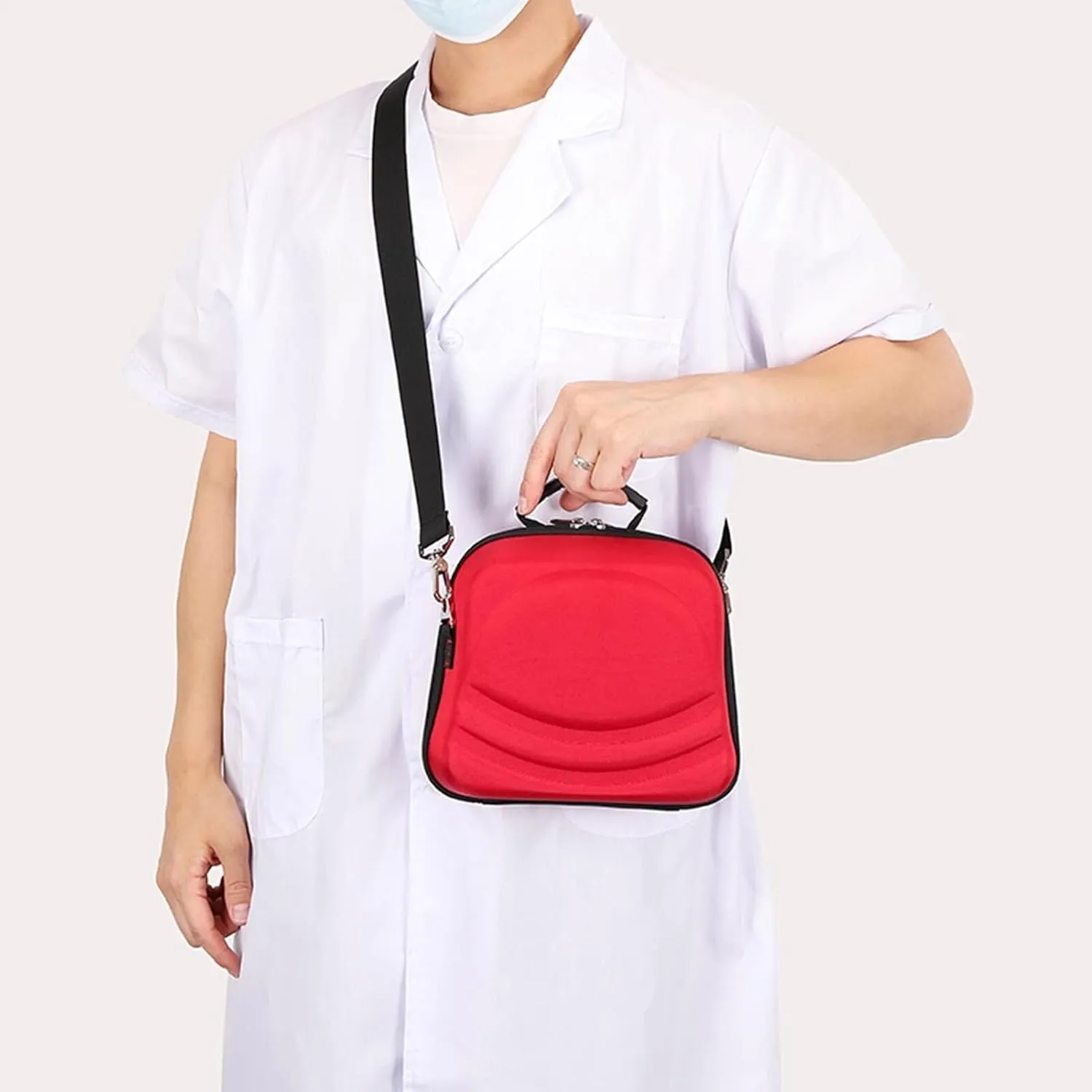 Portable First Aid Kit Empty, Emergency Rescue Bag for Car, Camping, Sport, Travel, Hiking, Home, Waterproof - Navy Blue 21 * 19 * 12cm(Red)