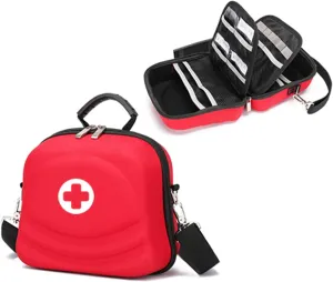 Portable First Aid Kit Empty, Emergency Rescue Bag for Car, Camping, Travel, Hiking, Sport, Home First Aid Essential Box, Waterproof(Red)