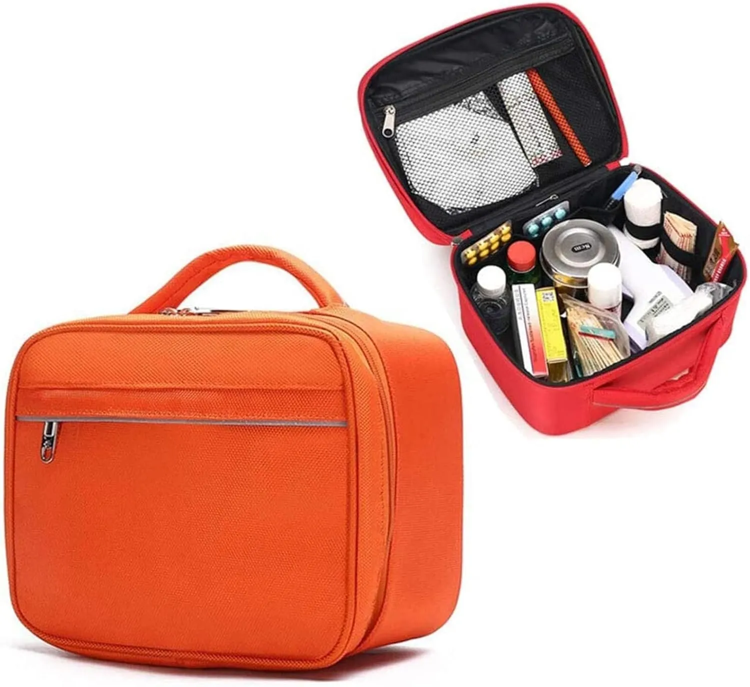 Portable First Aid Kit, Travel Emergency Survival Bag, Lightweight Nurse Tote, High Capacity Oxford Cloth Medical Storage, Red
