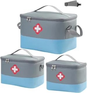 Portable First Aid Kit Zcargel S/M/L 1/3 PCS Home Medicine Bag Oxford Cloth Emergency Supplies Bag Large Capacity Medical Kit for Home Car Travel Camping Truck Hiking Sports Office Vehicle Outdoor