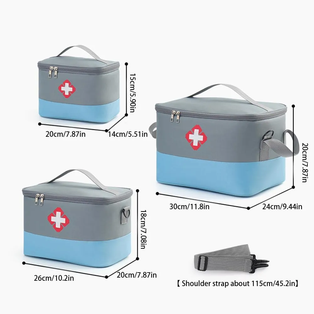 Portable First Aid Kit Zcargel S/M/L 1/3 PCS Home Medicine Bag Oxford Cloth Emergency Supplies Bag Large Capacity Medical Kit for Home Car Travel Camping Truck Hiking Sports Office Vehicle Outdoor