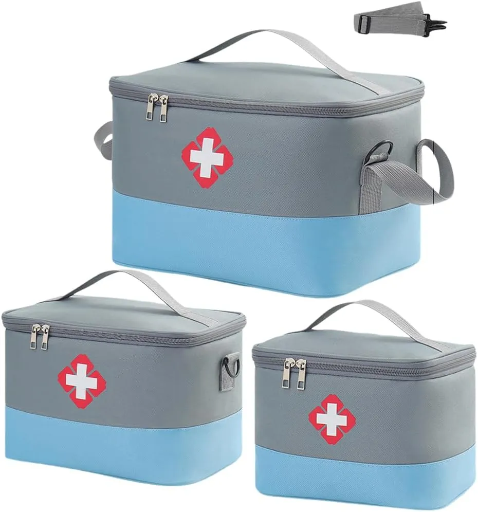 Portable First Aid Kit Zcargel S/M/L 1/3 PCS Home Medicine Bag Oxford Cloth Emergency Supplies Bag Large Capacity Medical Kit for Home Car Travel Camping Truck Hiking Sports Office Vehicle Outdoor
