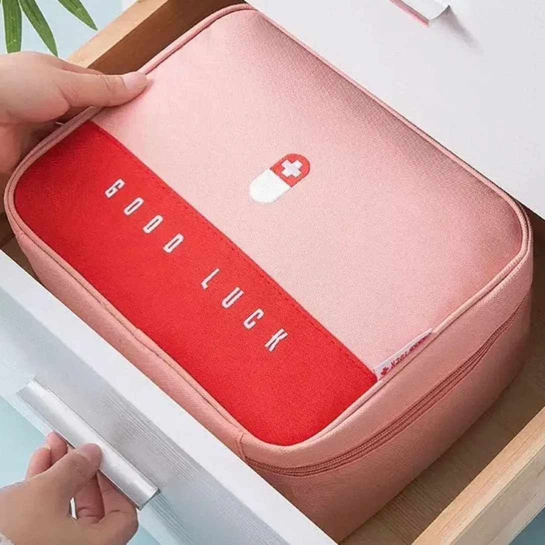 Portable First Aid Medical Kit, Travel Outdoor Camping Useful Mini Medicine Storage Bag, Camping Emergency Survival Bag, Pill Case, Good Luck Kit