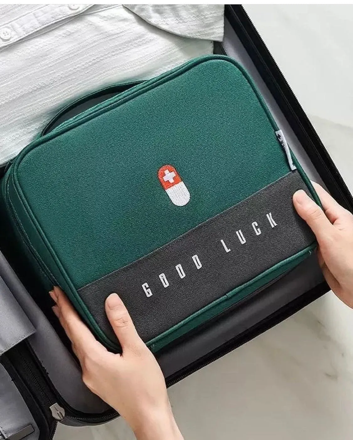 Portable First Aid Medical Kit, Travel Outdoor Camping Useful Mini Medicine Storage Bag, Camping Emergency Survival Bag, Pill Case, Good Luck Kit