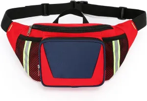 Portable First Aid Waist Fanny Packs,Compact and Lightweight Waist Bag,Trauma Bag with Reflective Strip Great for Travel Hiking, Outdoor Sport,Money Pouch Pack, Running