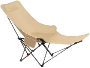 Portable Folding Camping Chair, Lawn Chair, Comfortable and Lightweight Sports Chair, Equipped with Three Adjustable Outdoor Fishing Gears, Suitable for Travel ([Khaki] B)