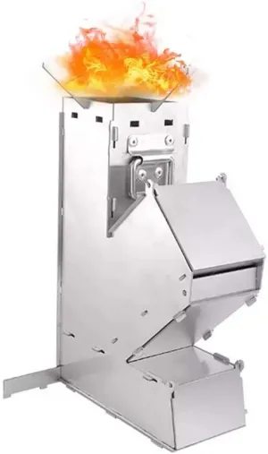 Portable Folding Camping Stove, Stainless Steel Rocket Stove, Outdoor Wood Stove, Multifunctional Outdoor Camping Picnic Kitchen, Used for Camping, Backyard, Outdoor Picnic,M