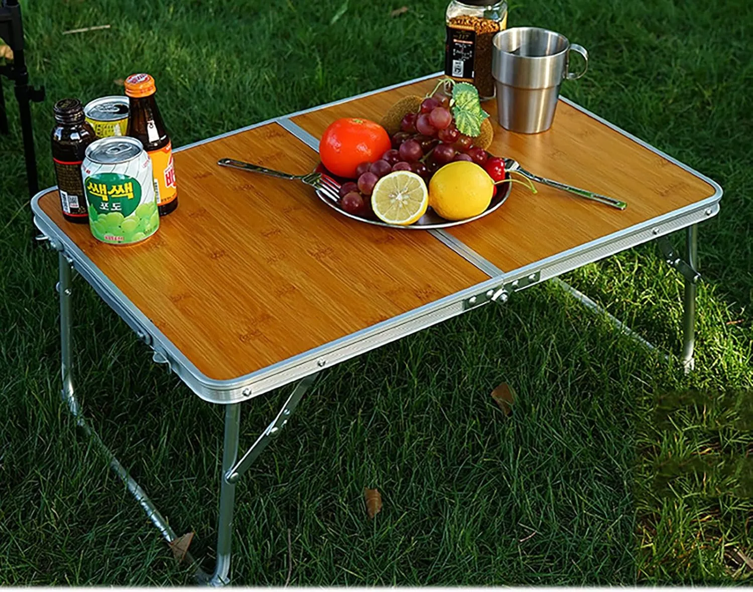 Portable Folding Camping Table - Lightweight Outdoor Camping Table for Outdoor Travel,Picnic, BBQ, Beach, with Aluminum Legs,Easy Carry