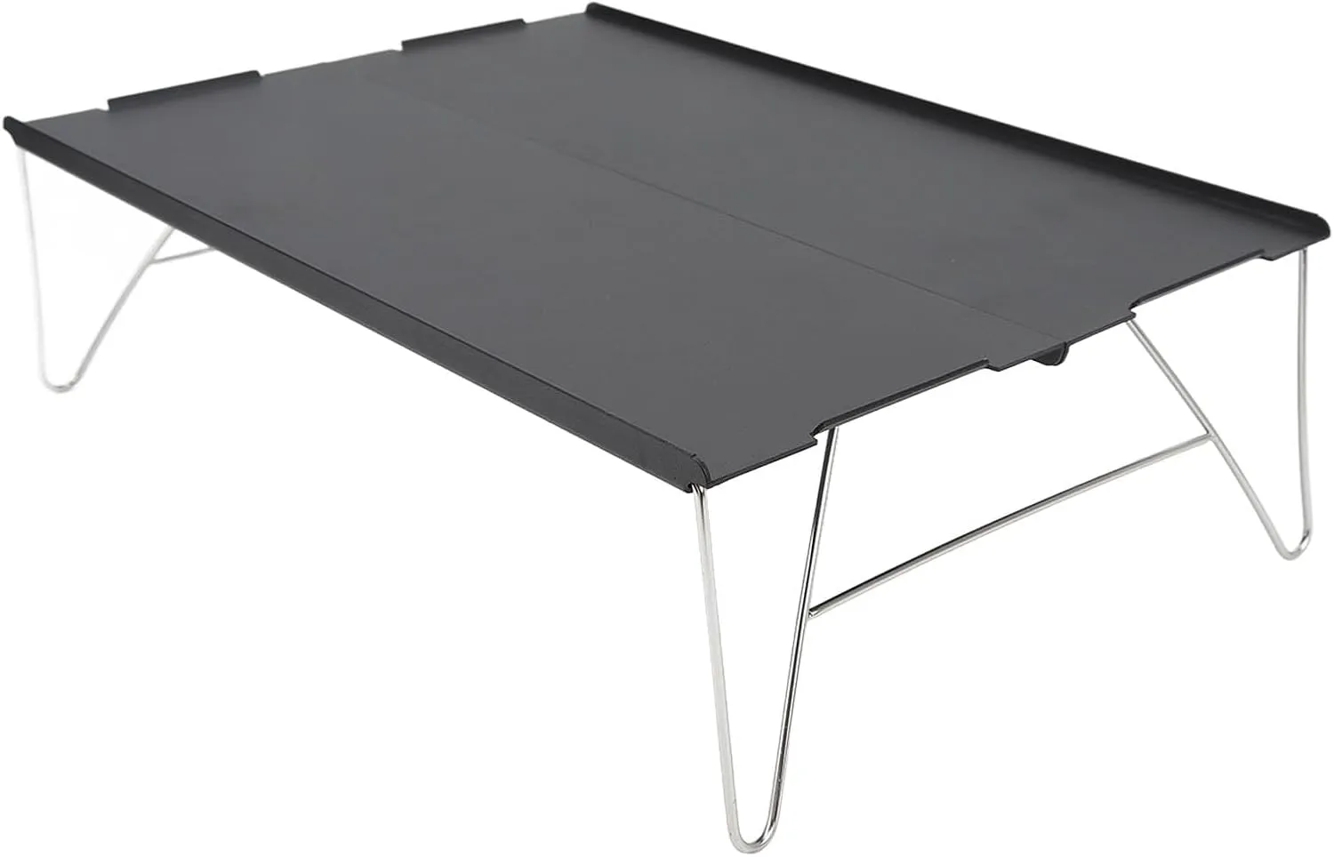 Portable Folding Camping Table with Aluminum Alloy Desktop, Lightweight Outdoor Table for Hiking, Fishing, Picnic