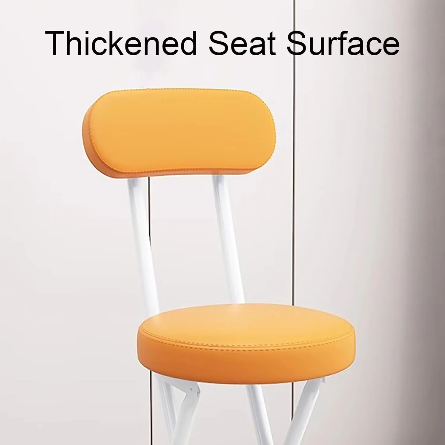 Portable Folding Chairs, Foldable Bar Stool, Folding Chair with Cushioned Padded Leather, for Picnic Garden Party Outdoor(Brass)