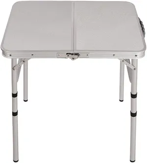Portable Folding Outdoor Camping Table Fold in Half and Height Adjustable Lightweight Aluminum Picnic Table 24"x18"x25" (Gray)
