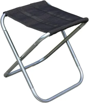 Portable Folding Stool Lightweight Collapsible Camping Chair for Fishing BBQ and Outdoor Activities Black Silver