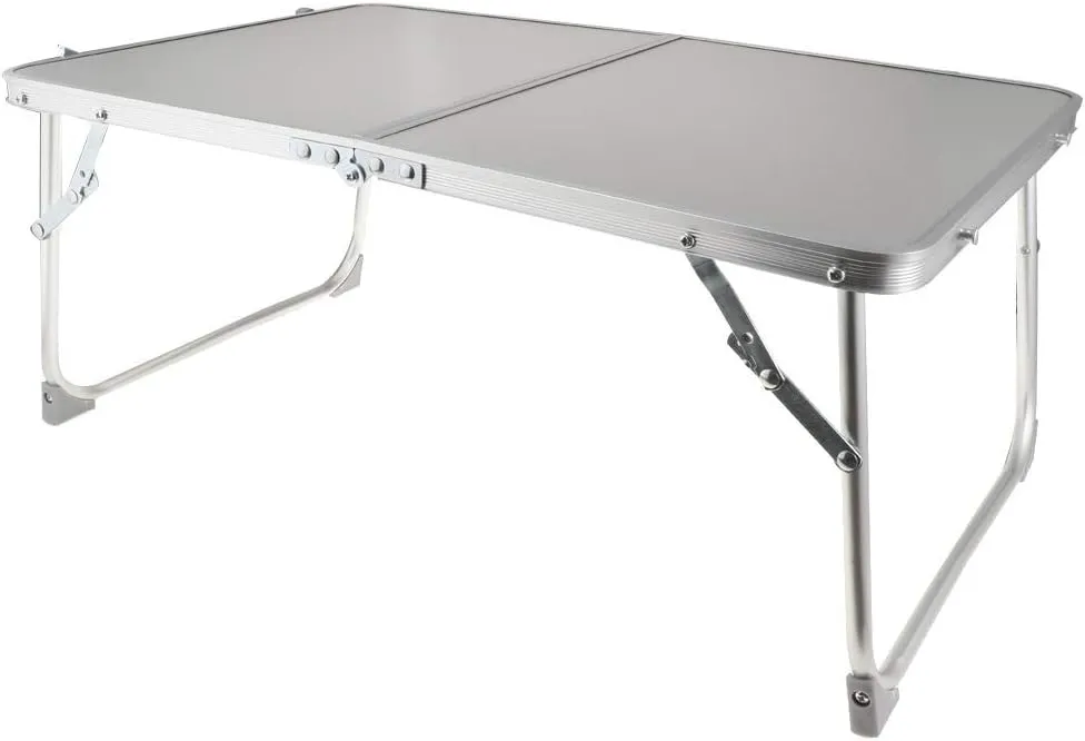 Portable Folding Table Lightweight Aluminum Table for Outdoor Camping, Hiking (Silver)