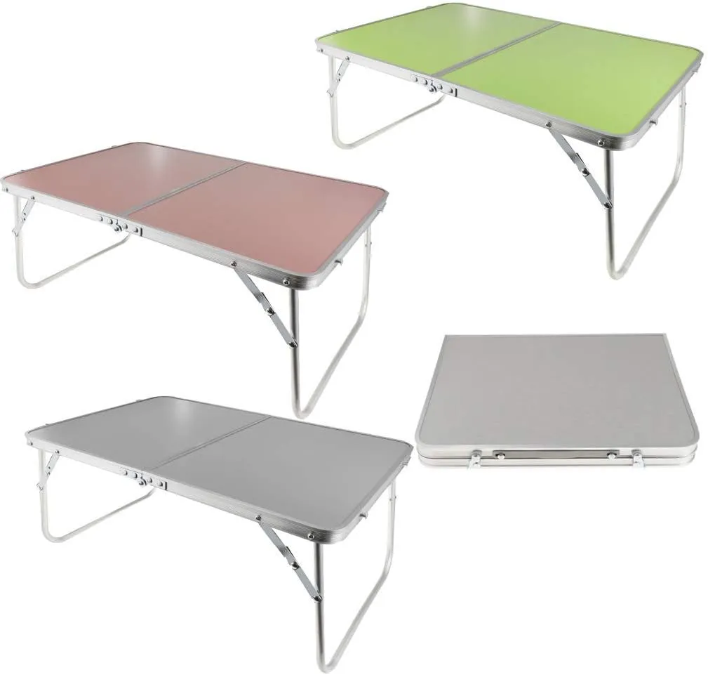 Portable Folding Table Lightweight Aluminum Table for Outdoor Camping, Hiking (Silver)