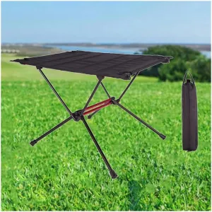 Portable Folding Table，Camping Table, Foldable Lightweight Camping Table, Compact Folding Table/(Blcak)/59X40X39.5Cm