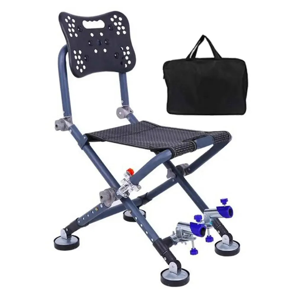 Portable Four-leg Fishing Chair Folding Fish Chair 180 Degree Adjustable Backrest Recliner Aluminum Alloy Camping Chair Stool