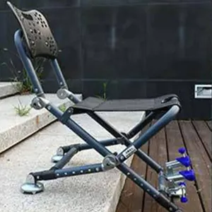 Portable Four-leg Fishing Chair Folding Fish Chair 180 Degree Adjustable Backrest Recliner Aluminum Alloy Camping Chair Stool
