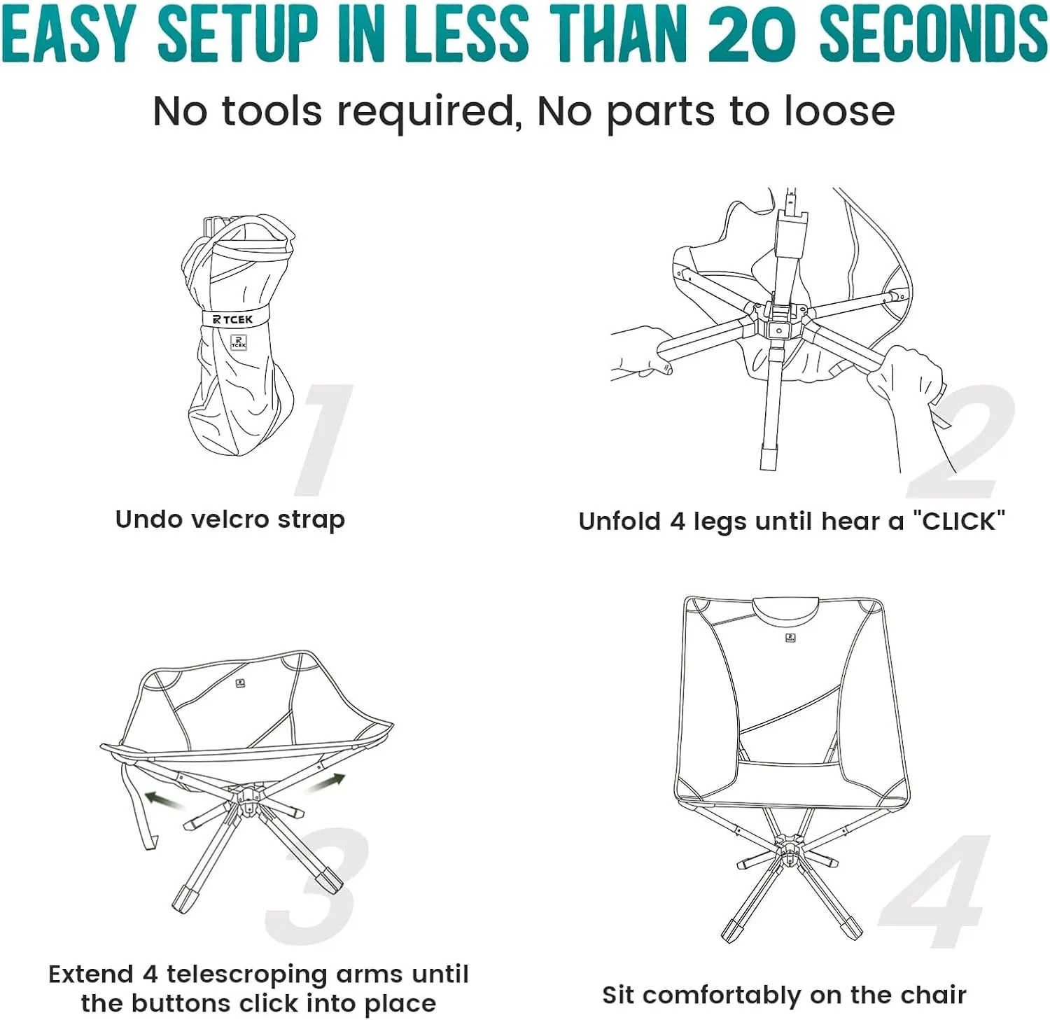 Portable High Back Camping Chair with Adjustable Height, Small Compact Outdoor Folding Chair for Adults Travel, Riselite Collapsible Lightweight Packable Camp Chairs, Easy Carry and Quick Setup