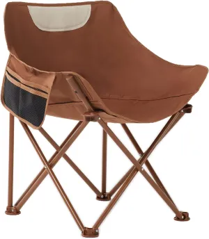 Portable Lightweight Compact Camping Foldable Chair with Carry Bag for Hiking Fishing Beach Brown
