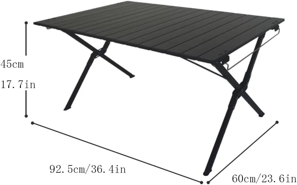 Portable Picnic Table Waterproof Aluminum Folding Picnic Table Lightweight Roll-up Camping Table