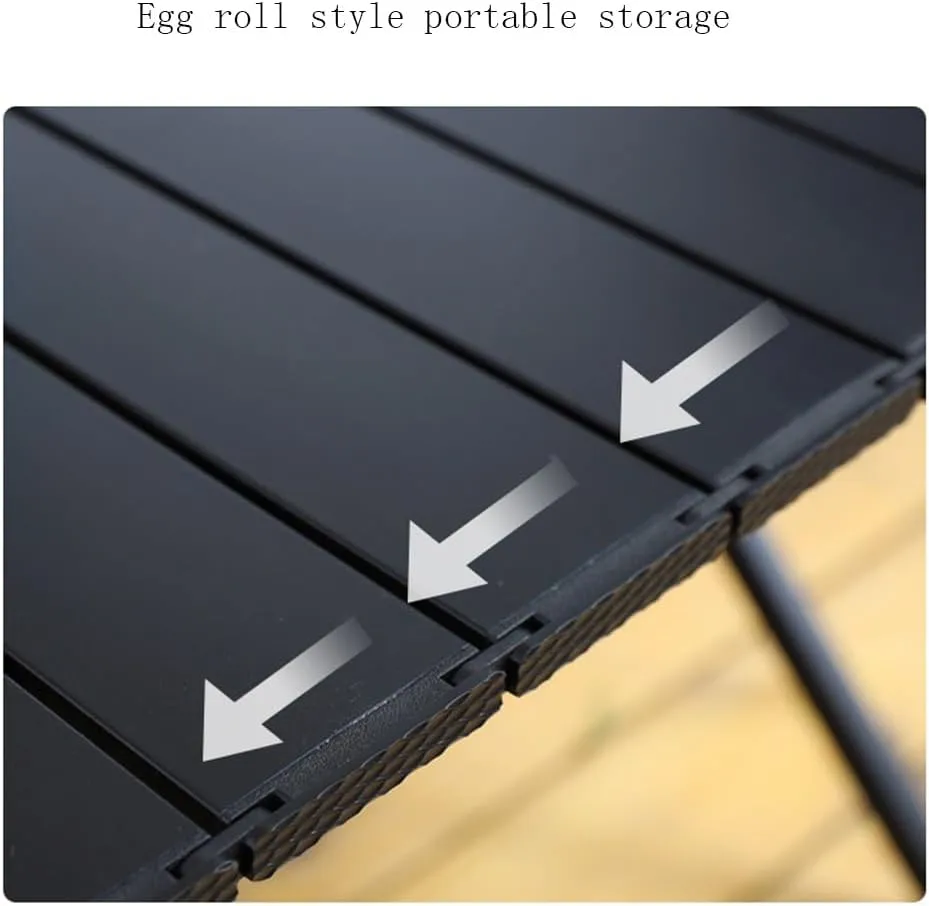 Portable Picnic Table Waterproof Aluminum Folding Picnic Table Lightweight Roll-up Camping Table