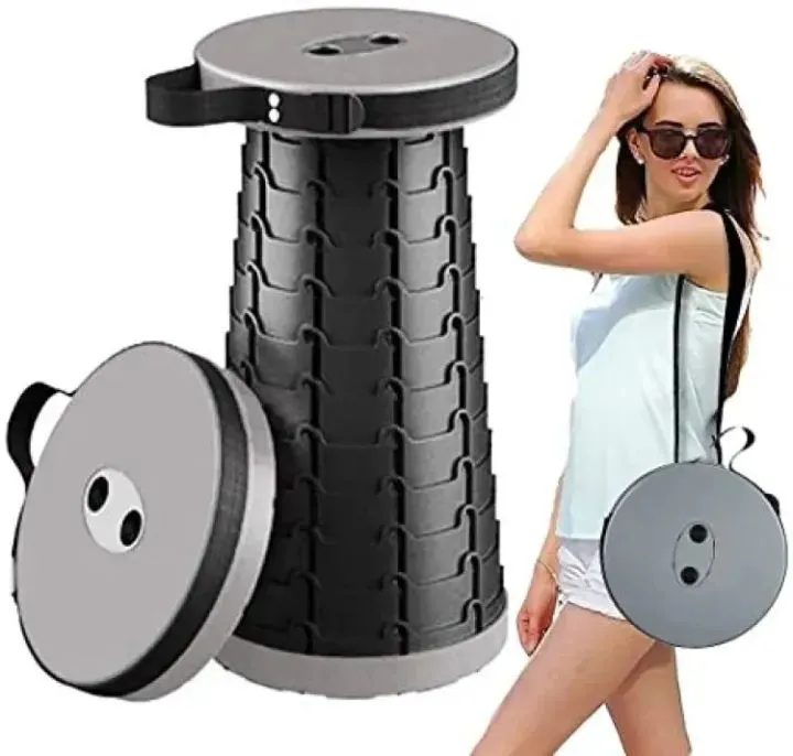 Portable Retractable Folding Stool Chair Carry Anywhere.